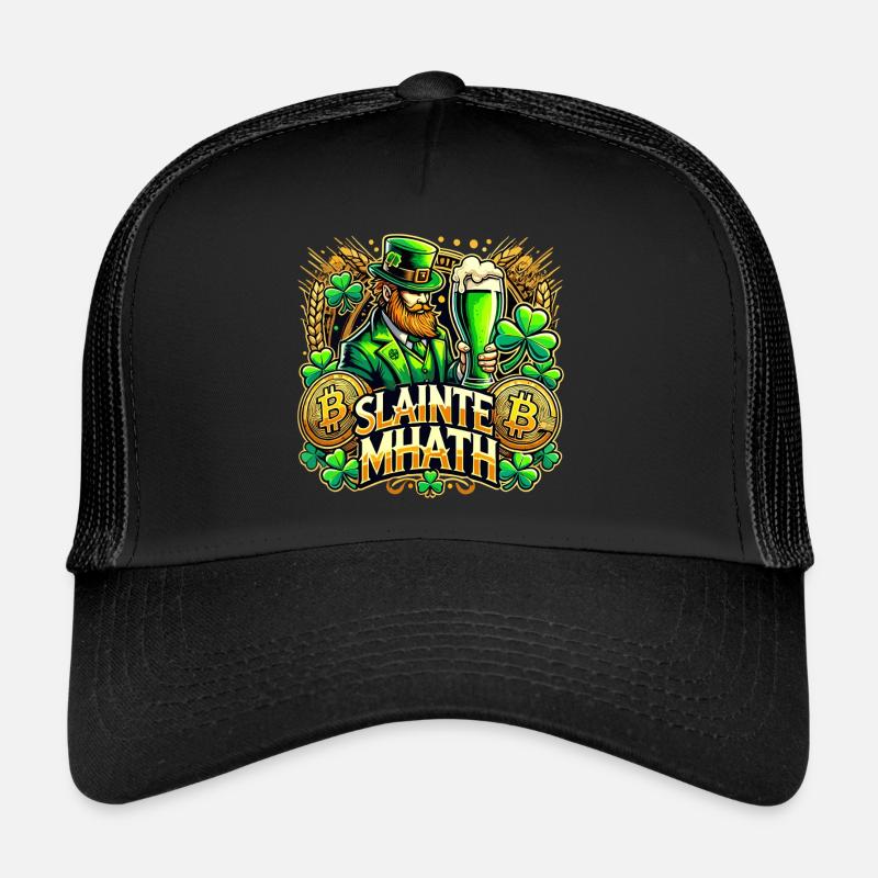 Cadeau Bitcoin de la Saint-Patrick Slainte Mhath Casquette trucker 