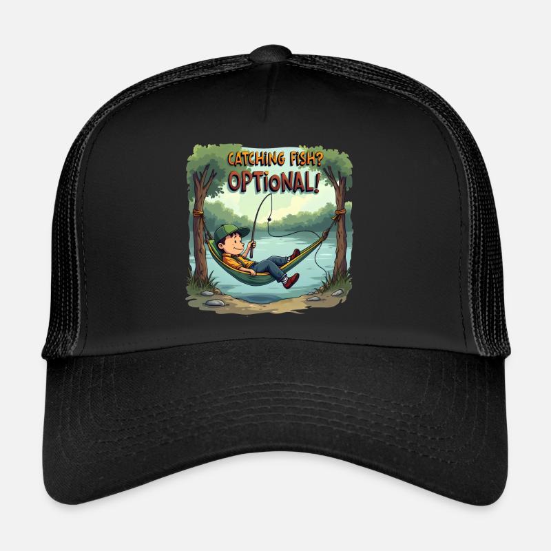 Attraper du poisson ? Optionnel! Chemise de pêche pêcheur Casquette trucker 
