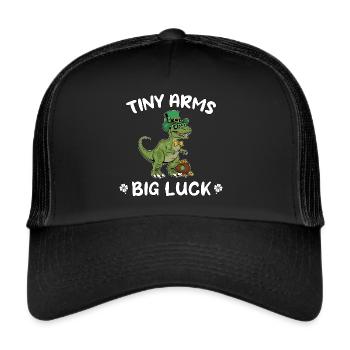 Leprechaun T-Rex Dino Chance Petits bras Grande chance - Casquette trucker  - noir/noir - Devant