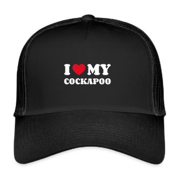 I Love My Cockapoo Cockerdoodle Cockerpoo - Trucker Cap - Schwarz/Schwarz - Vorne