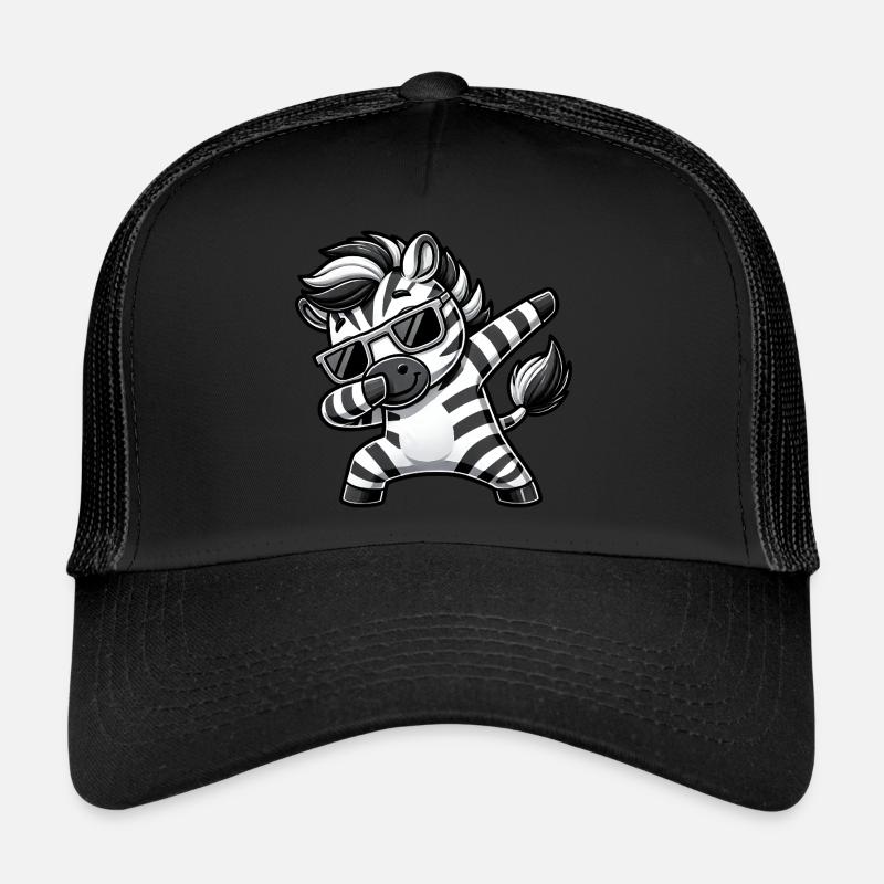 Cooles Zebra Dab Cartoon mit Sonnenbrille Trucker Cap