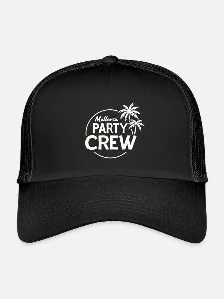 Mallorca Party Crew Summer, Sun & Party Feeling - Trucker Cap - black/black - Front