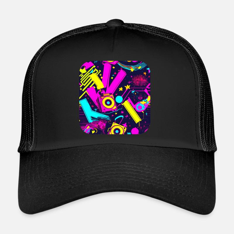 80s Neon Style Vintage Remix Trucker Cap