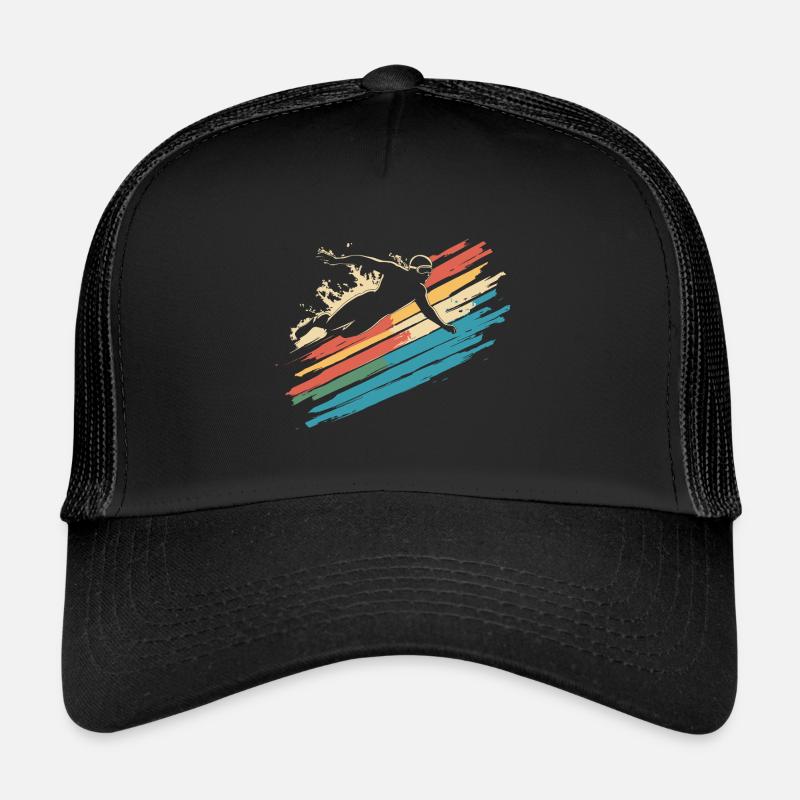 Schwimmen Schwimmer Silhouette Vintage Trucker Cap