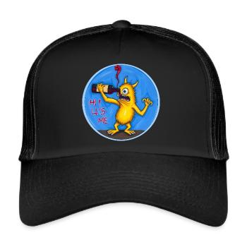 Monstre à boire jaune n° 7 - Casquette trucker  - noir/noir - Devant
