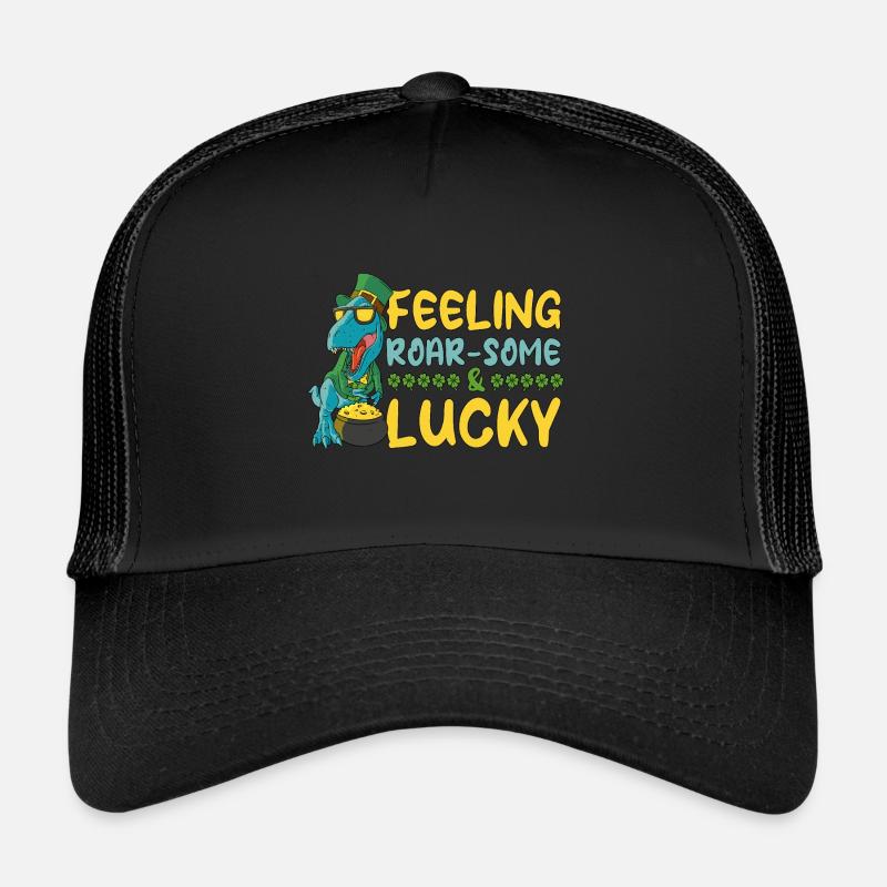 Leprechaun T-Rex Dino Dinosaure Saint-Patrick Casquette trucker 