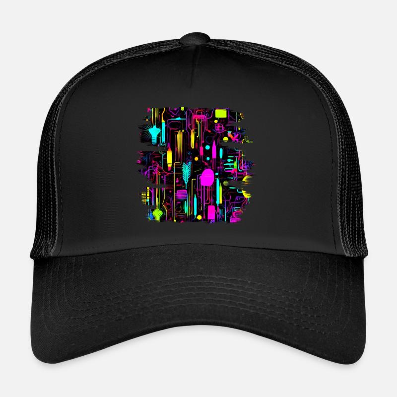 Neon Colors Colorful Creative Style Glow Trucker Cap