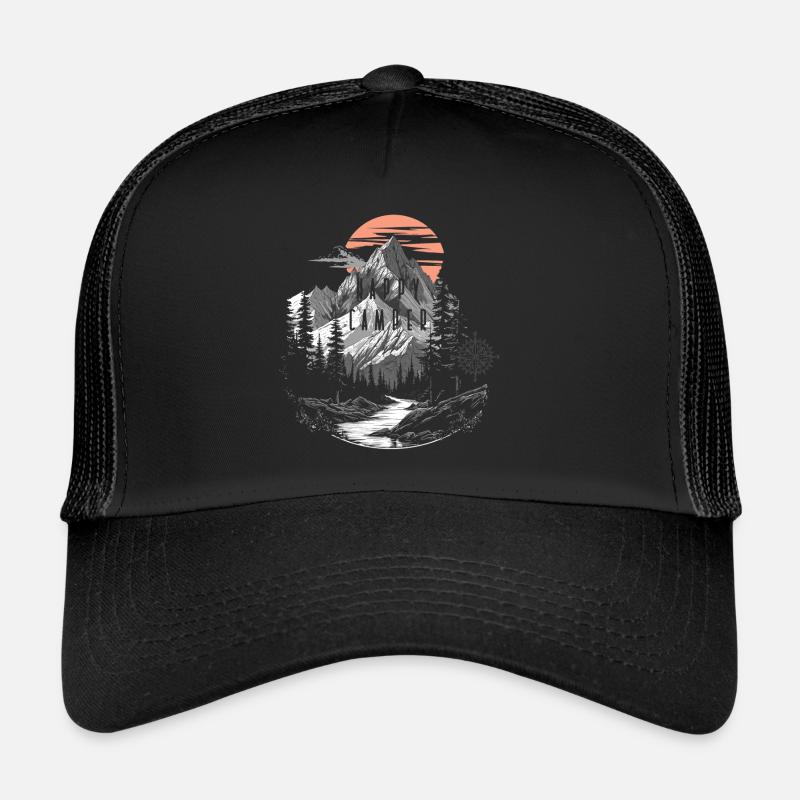 Coucher de soleil heureux pour campeur Casquette trucker 