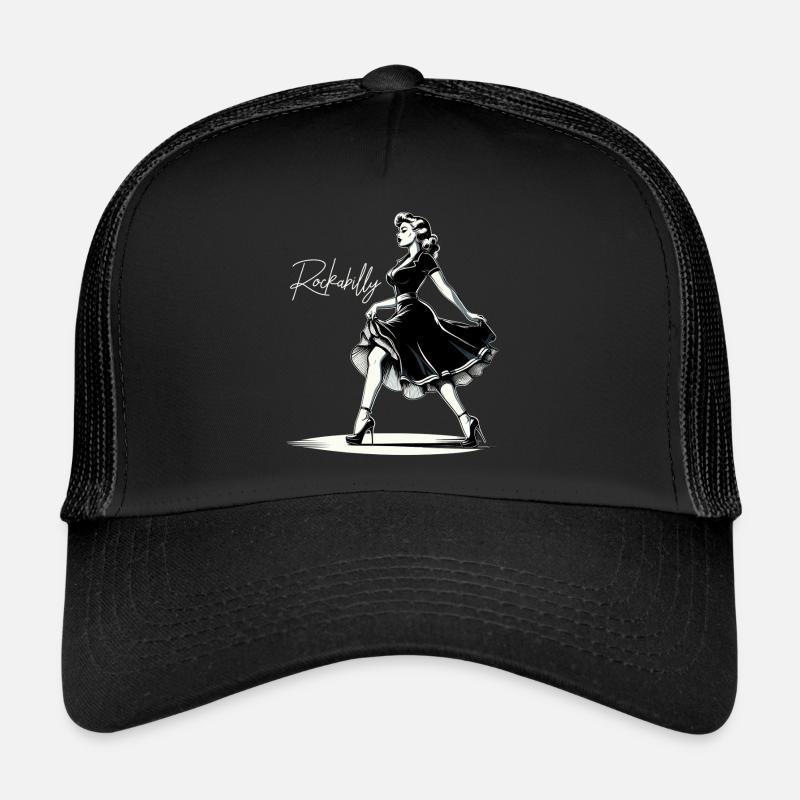 Rockabilly Style Frau Kleid Pumps Retro Geschenk Trucker Cap