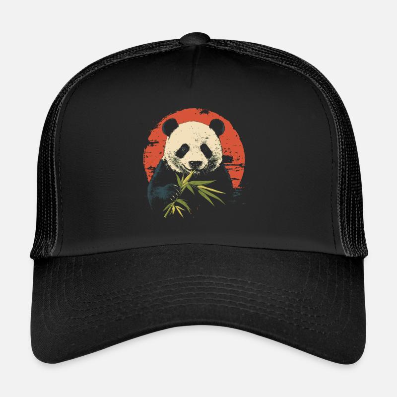 Panda eats bamboo Trucker Cap