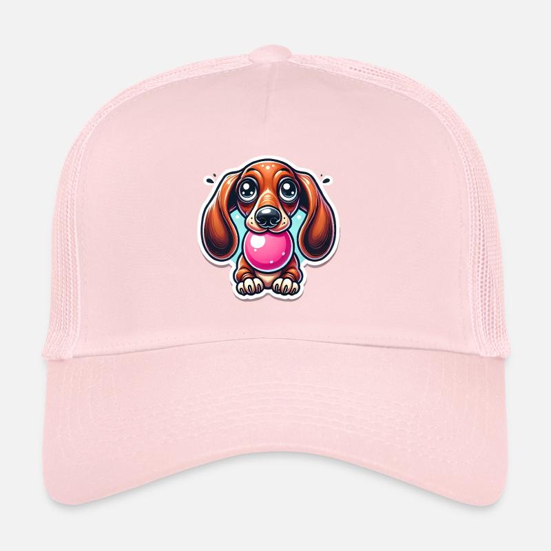 Dessin animé de chewing-gum teckel Casquette trucker 