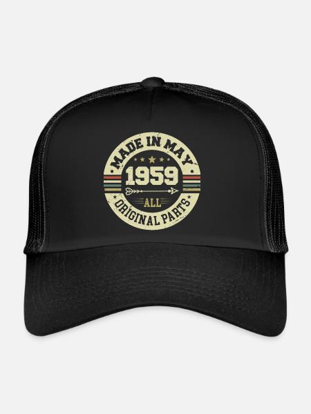 Mai 1959 Anniversaire Mai 1959 Anniversaire Mai 1959 - Casquette trucker  - noir/noir - Devant