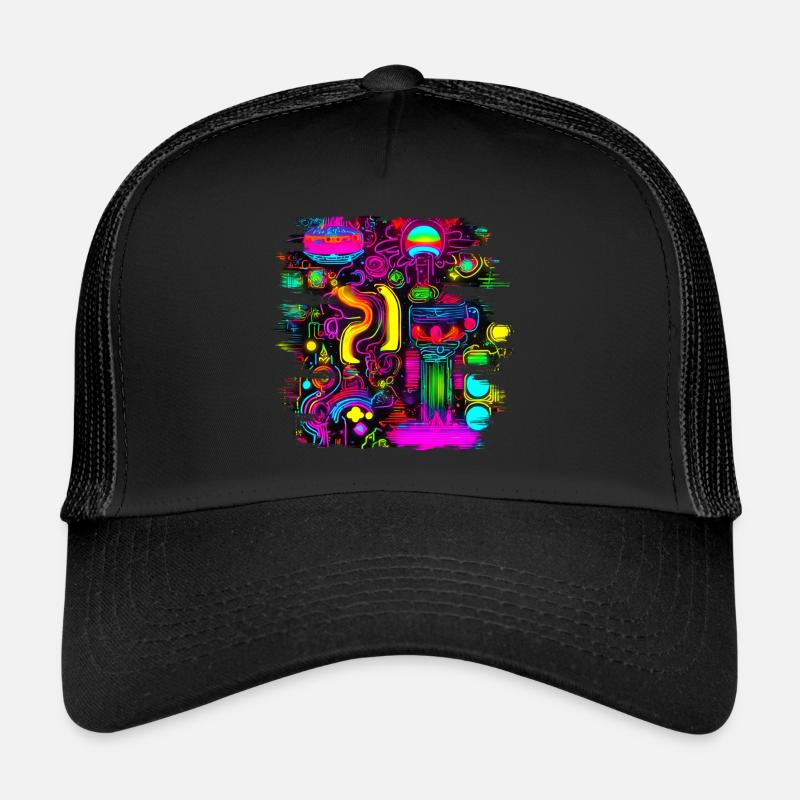 Néon fluorescent UV Electro Music Party Casquette trucker 