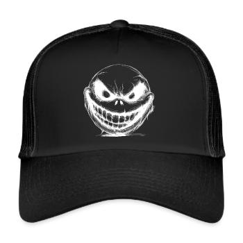 Visage d’Halloween effrayant avec des dents - Casquette trucker  - noir/noir - Devant