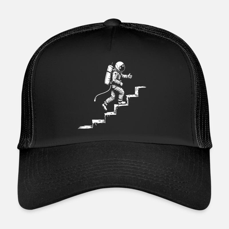 Astronaute dans les escaliers style spatial Casquette trucker 