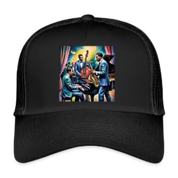 Jazz Band Jazz Combo à la Nouvelle-Orléans - Casquette trucker  - noir/noir - Devant