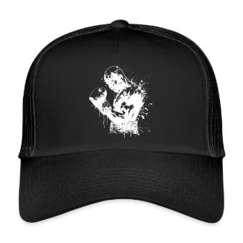 boxing martial arts boxer boxing fight knock out - Trucker Cap - black/black - Front