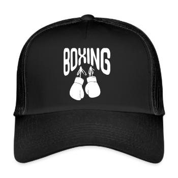 Boxe Gants de boxe Ring de boxe Arts martiaux - Casquette trucker  - noir/noir - Devant