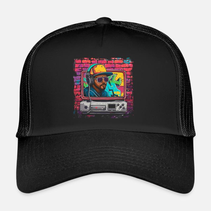 Retro style - Trucker Cap - black/black