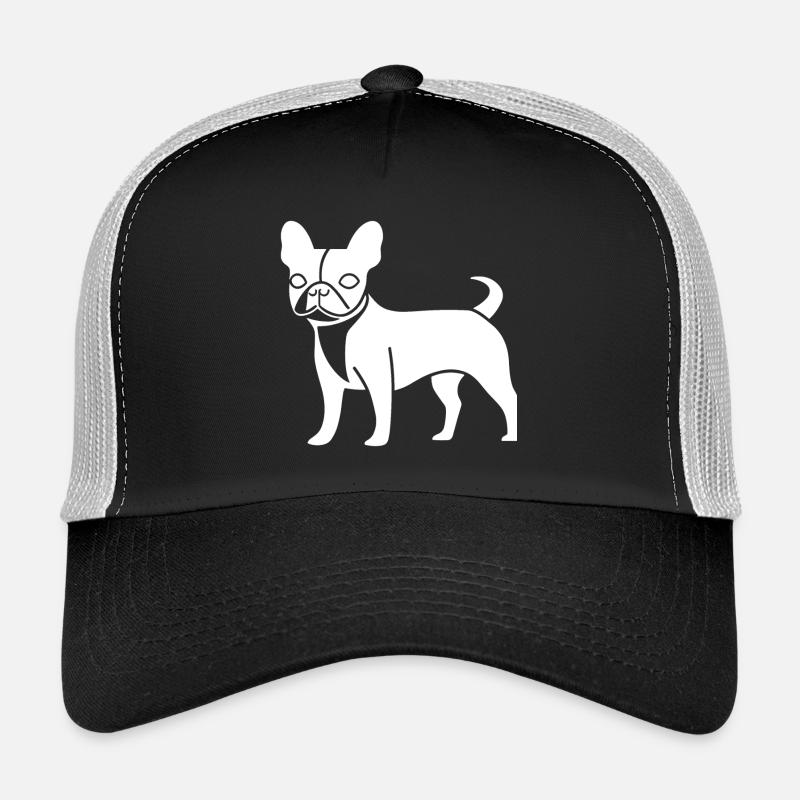 Boston terrier silhouette chien blanc Casquette trucker 