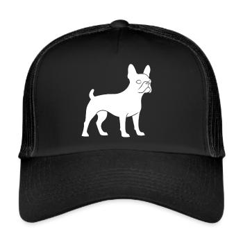 Boston terrier furry nose silhouette - Trucker Cap - black/black - Front