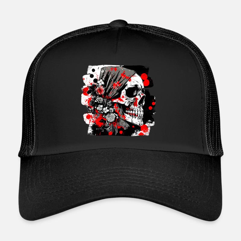 crâne éclaboussure trash polka tattoo Casquette trucker 