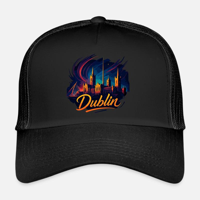 Dublin Capital Irlande Silhouette Cadeau Casquette trucker 