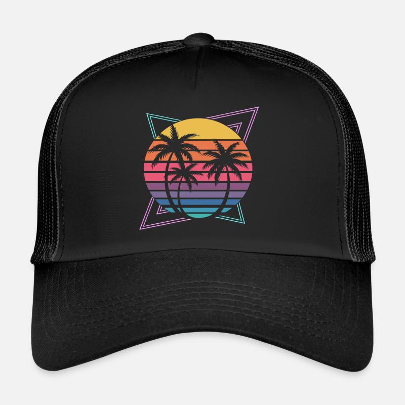 Palm Trees Sunset Trucker Cap