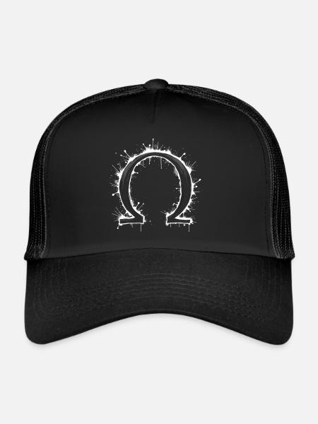 Symbole Omega Splash - Casquette trucker  - noir/noir - Devant