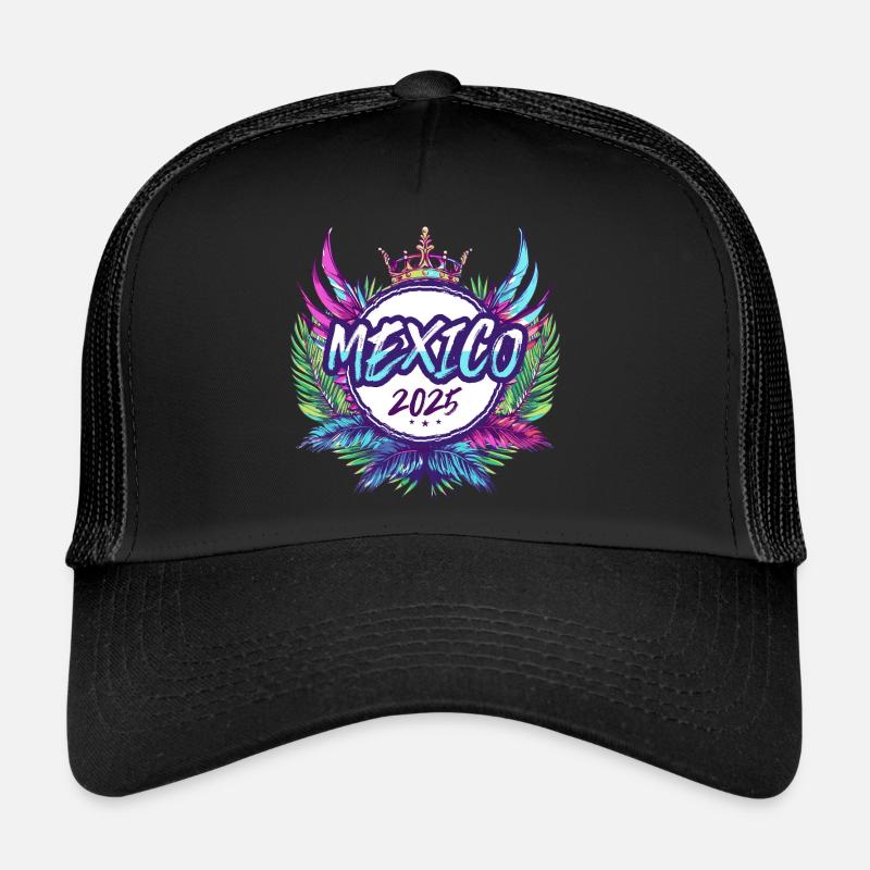 Mexiko 2025 Bunt - Trucker Cap - Schwarz/Schwarz