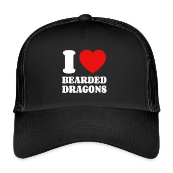 I Love Bearded Dragons Bearded Dragons Bearded Dragon Lovers - Trucker Cap - black/black - Front