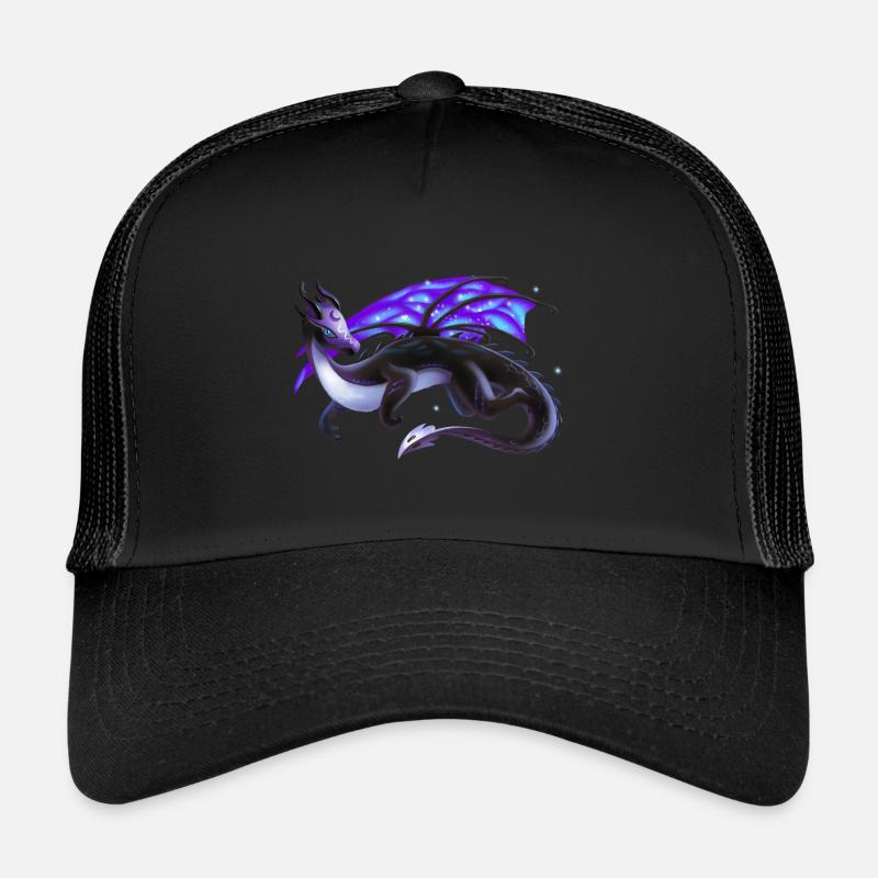 Magischer Nacht Drache - Drachen der Elemente - Trucker Cap - Schwarz/Schwarz