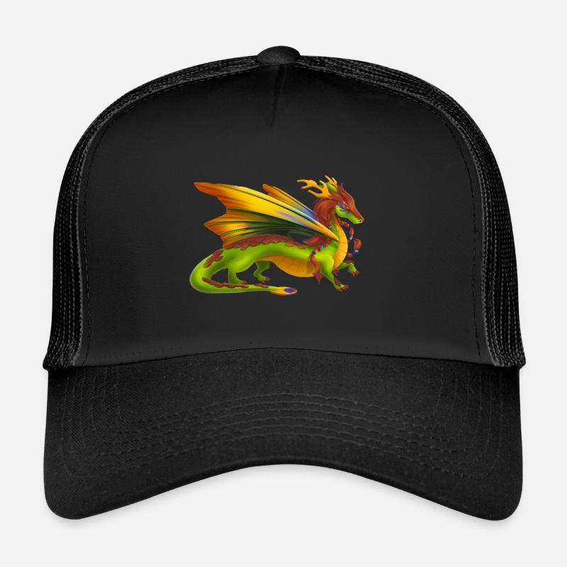 Dragon de la Terre magique - Dragons des éléments - Casquette trucker  - noir/noir