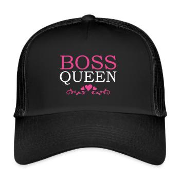 Boss Queen Lady Ladies Gift - Trucker Cap - black/black - Front