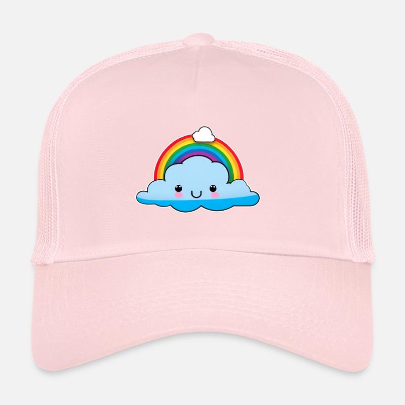 Nuage mignon avec arc-en-ciel Casquette trucker 