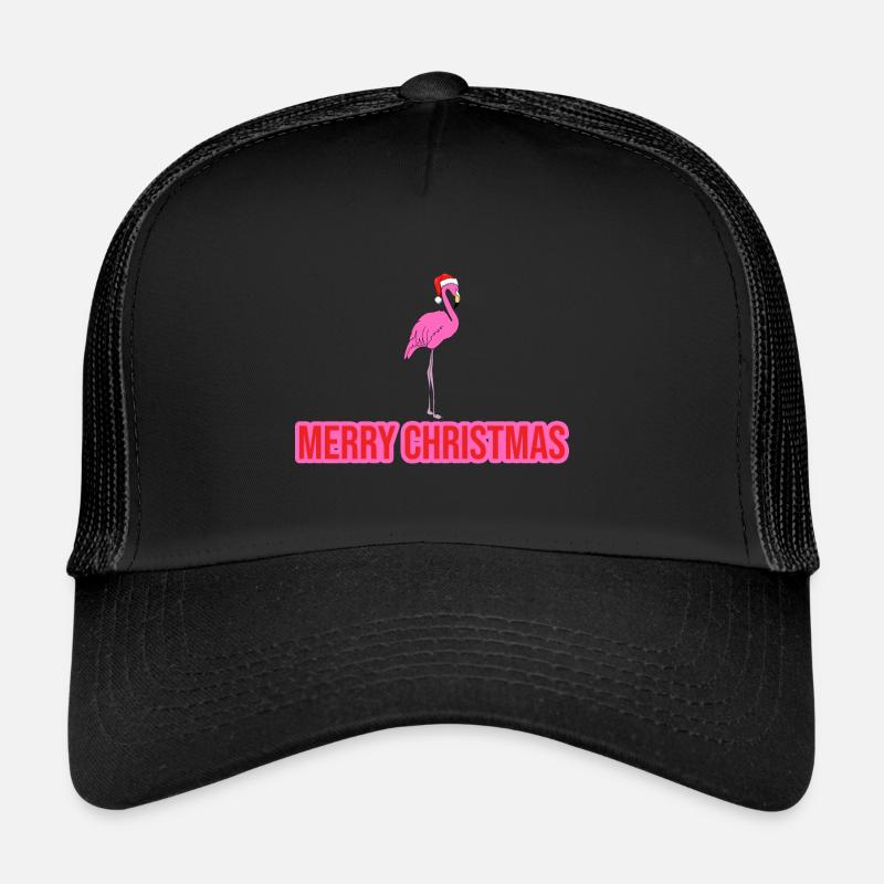 flamingo merry christmas Trucker Cap