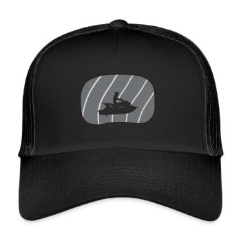 Jetski Motorboot Motorschlitten - Trucker Cap - Schwarz/Schwarz - Vorne
