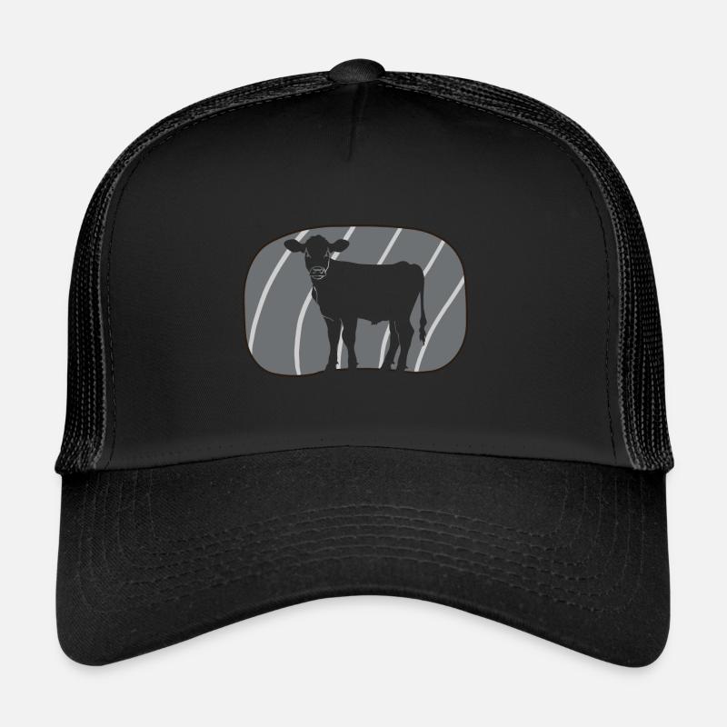 Vegan Fleisch Pflanzlich - Trucker Cap - Schwarz/Schwarz