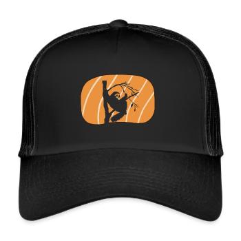 Faultier Entspannen Chill - Trucker Cap - Schwarz/Schwarz - Vorne