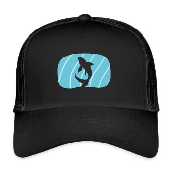 Koi Fisch Fischer - Trucker Cap - Schwarz/Schwarz - Vorne