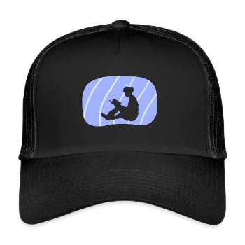 Bookworm Reading Novel - Trucker Cap - black/black - Front