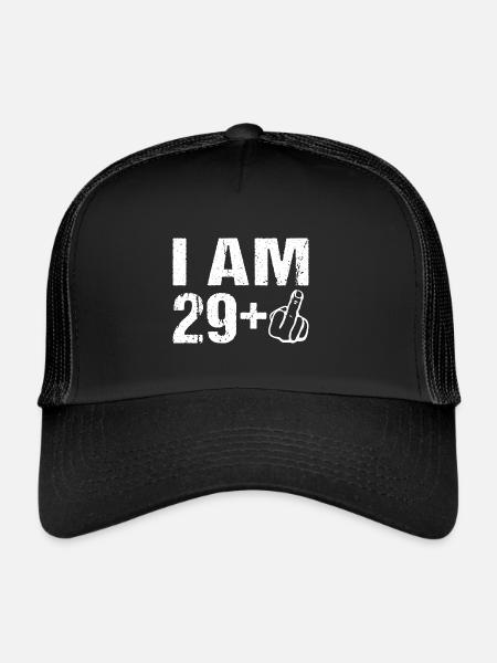 Je sur le 29+ anniversaire Humour 30 ans - Casquette trucker  - noir/noir - Devant