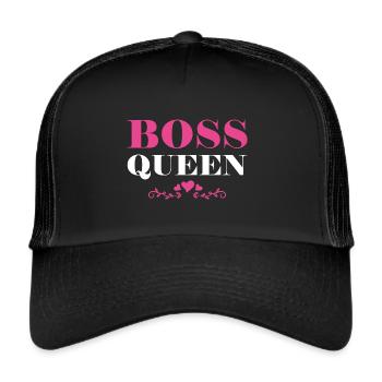 Boss Queen Lady Ladies Gift - Trucker Cap - black/black - Front