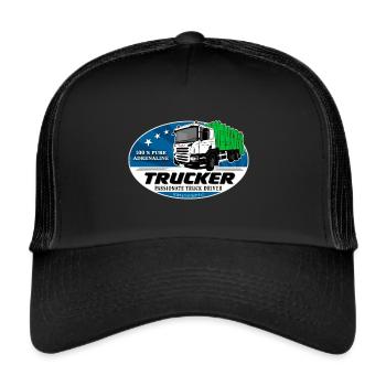 Müllauto - Müllfahrzeug - Trucker Cap - Schwarz/Schwarz - Vorne