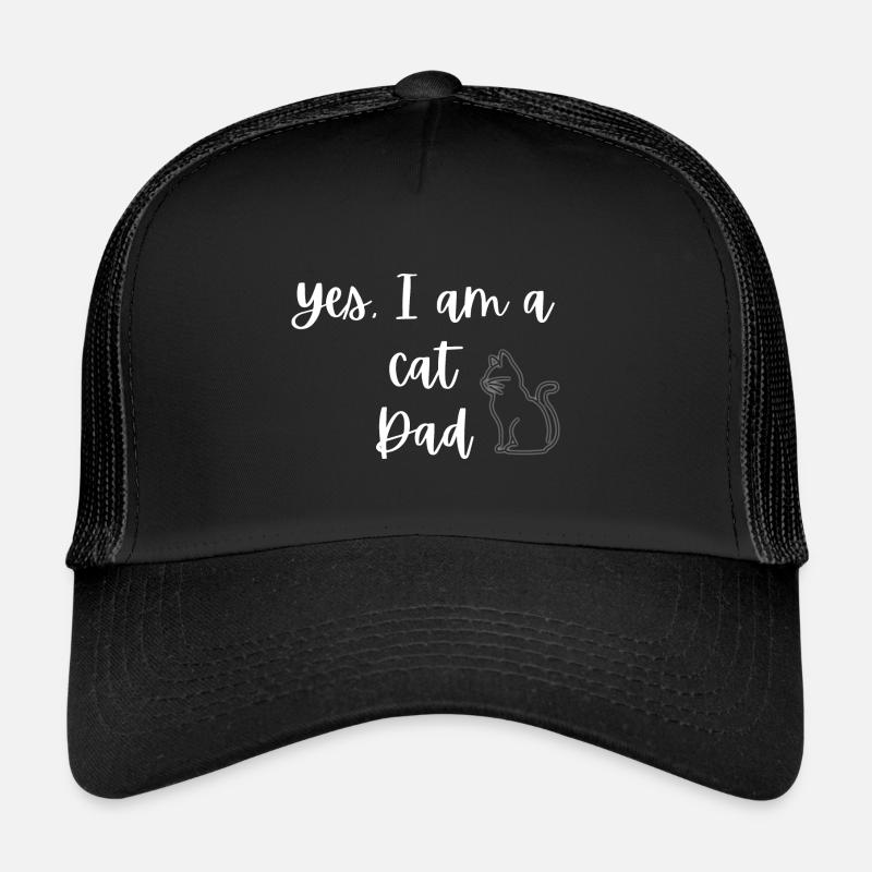 Katzen-Papa - Trucker Cap - Schwarz/Schwarz