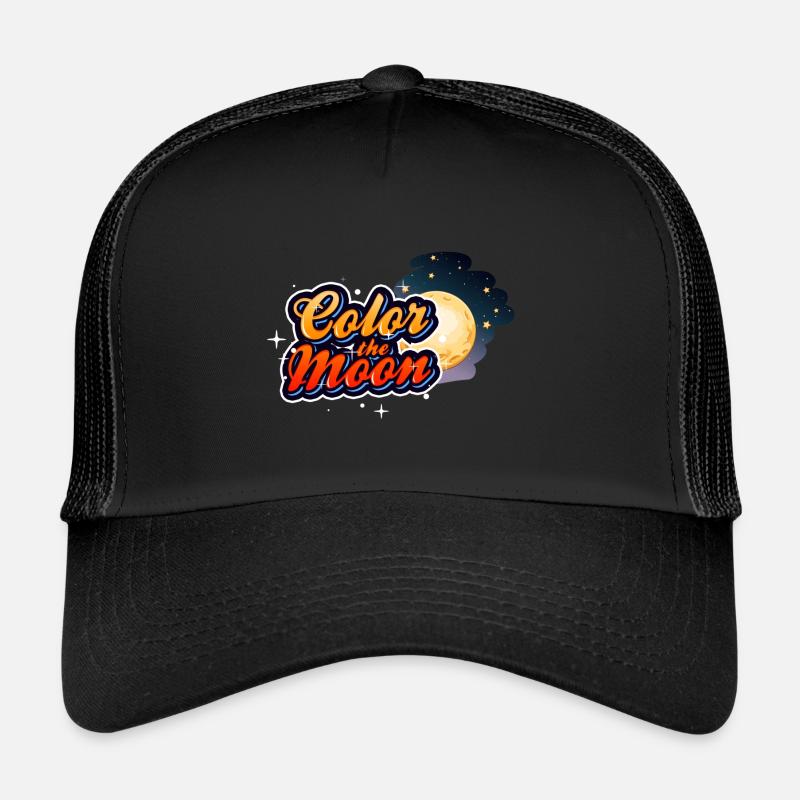 Color The Moo, Design - Trucker Cap - Schwarz/Schwarz