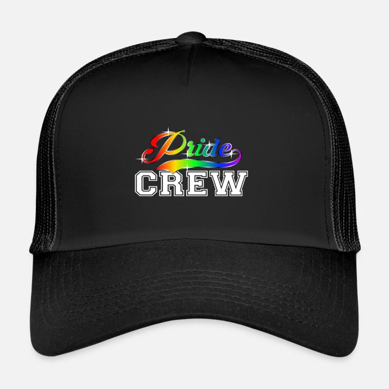 Pride Crew LGBT Rainbow Gay Pride CSD - Casquette trucker  - noir/noir