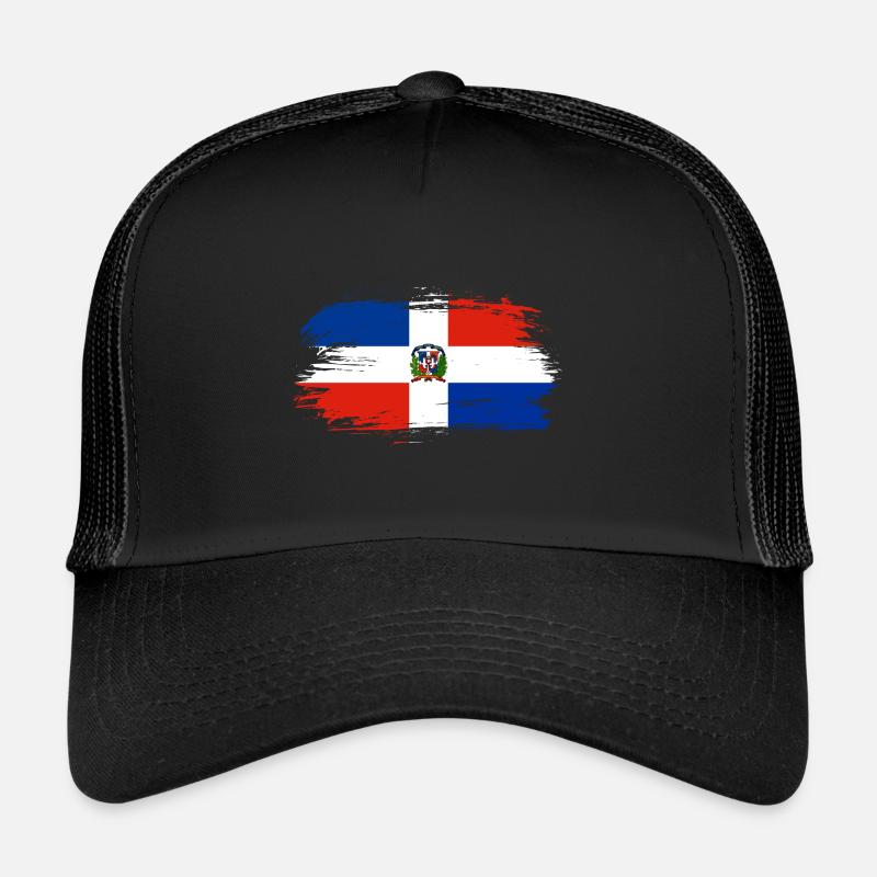 Drapeau drapeau République dominicaine - Casquette trucker - noir/noir