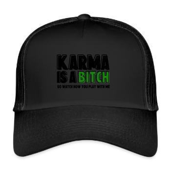 FUCK THIS SHIT Funny Karma T-Shirt - Trucker Cap - black/black - Front