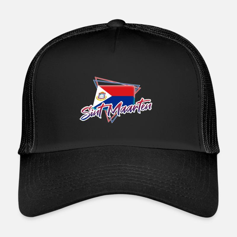Sint Maarten - Casquette trucker  - noir/noir